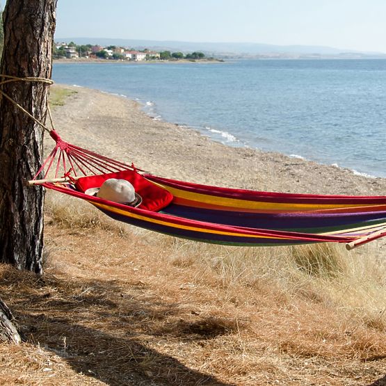 Amaca singola con barra distanziatrice 40cm 400257 Gialla