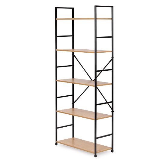 Ampio scaffale moderno in legno LOFT con 5 ripiani