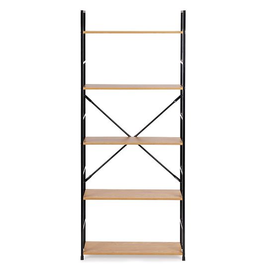 Ampio scaffale moderno in legno LOFT con 5 ripiani