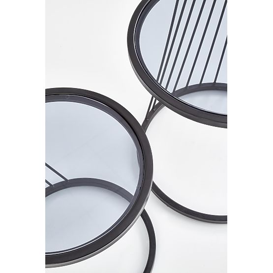 ANTILLA set di 2 tavolini nero / fumé (1p=1pz)