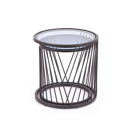 ANTILLA set di 2 tavolini nero / fumé (1p=1pz)