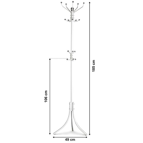 Appendiabiti con 16 ganci bianco
