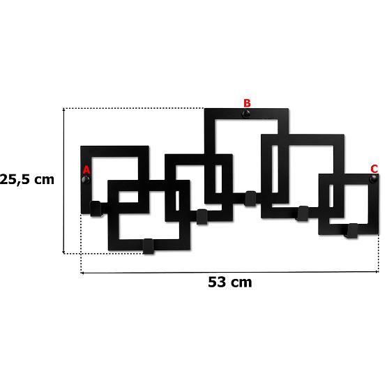 Appendiabiti da parete KARDUS nero