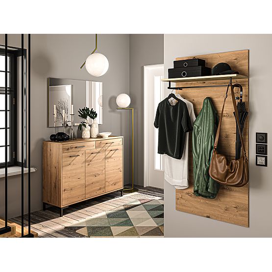Appendiabiti da parete Nevio - rovere artigianale