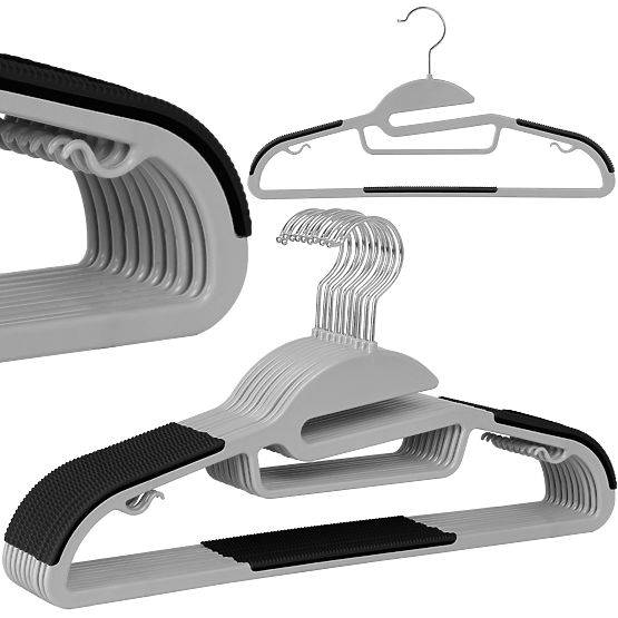Appendiabiti Flexi set 10 pezzi grigio-nero
