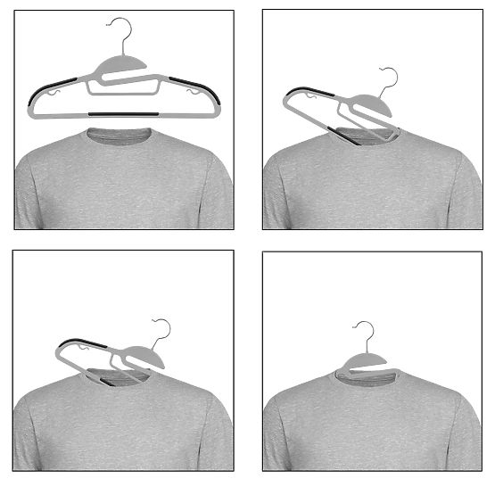 Appendiabiti Flexi set 10 pezzi grigio-nero