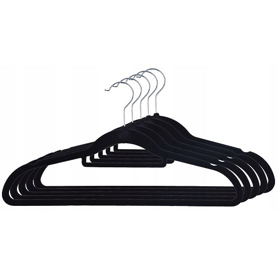 Appendiabiti in velluto Maxi set 5 pezzi - nero