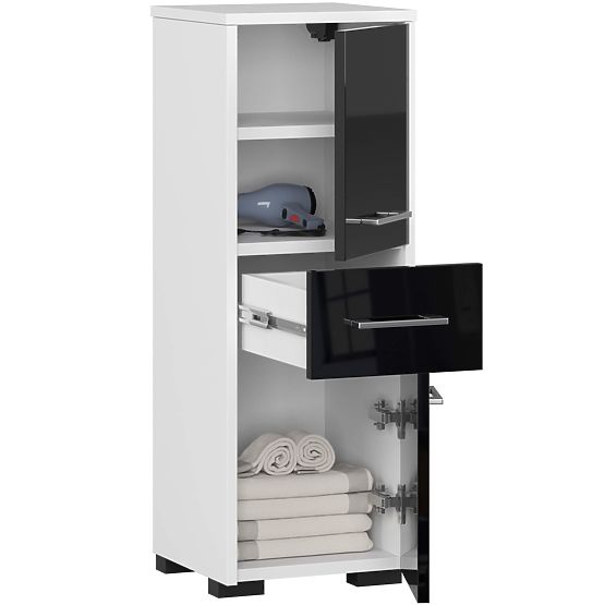 ARMADIETTO BAGNO FIN COLONNA 30 2D 1SZ 85cm PK NERO LUCIDO