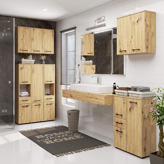 ARMADIETTO DA BAGNO FIN 2 ANTE ROVERE ARTIGIANO