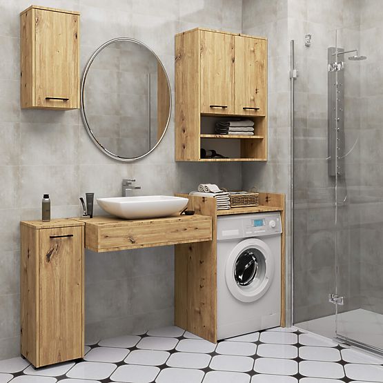 ARMADIETTO DA BAGNO FIN 2 ANTE ROVERE ARTIGIANO