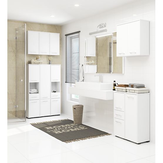 ARMADIETTO DA BAGNO FIN COLONNA 30 2D 140cm BIANCO