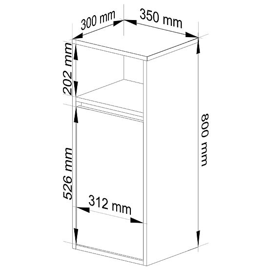 ARMADIETTO DA BAGNO SOSPESO VAMI W35 1D 1W GRAFITE GRIGIO / ROVERE ARTIGIANO