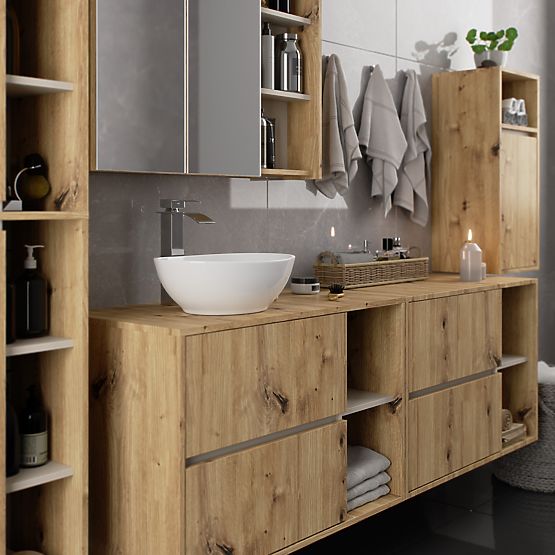 ARMADIETTO DA BAGNO SOSPESO VAMI W35 1D 1W ROVERE ARTISAN / CASHMERE