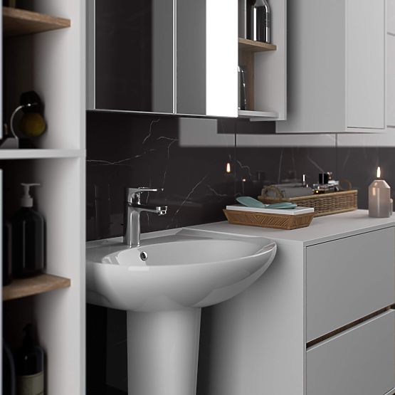 ARMADIETTO DA BAGNO SOSPESO VAMI W50 2D 6P BIANCO / ROVERE SONOMA
