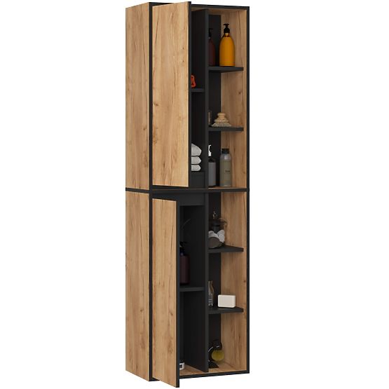 ARMADIETTO DA BAGNO SOSPESO VAMI W50 ROVERE CRAFT / NERO