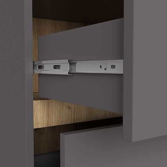 ARMADIETTO DA BAGNO SOTTO LAVABO CON FORI VAMI W90 UM 2SZ 2P GRAFITE GRIGIO / ROVERE ARTIGIANO