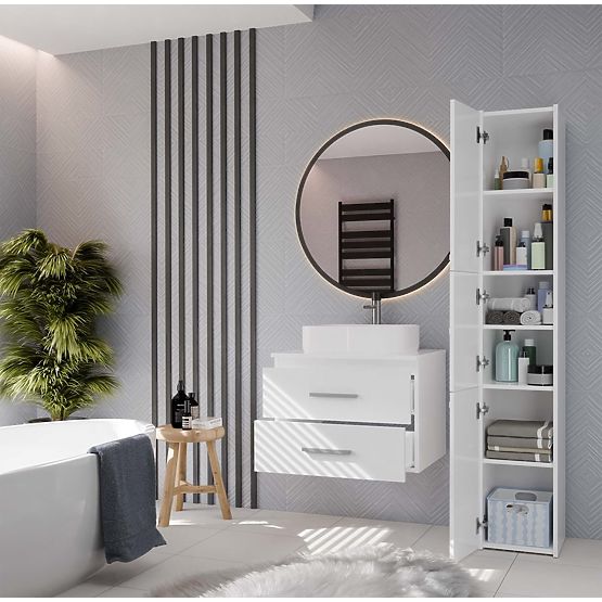 ARMADIETTO DA BAGNO SOTTO LAVABO NEL 60 CON 2 CASSETTI BIANCO