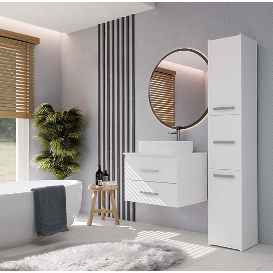 ARMADIETTO DA BAGNO SOTTO LAVABO NEL 60 CON 2 CASSETTI BIANCO