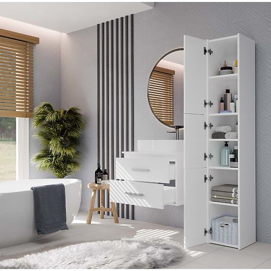 ARMADIETTO DA BAGNO SOTTO LAVABO NEL 60 CON 2 CASSETTI BIANCO