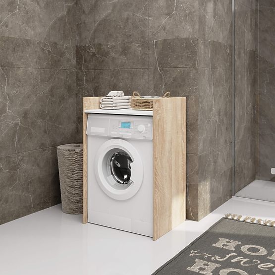 ARMADIETTO PER LAVATRICE FIN ROVERE SONOMA / BIANCO