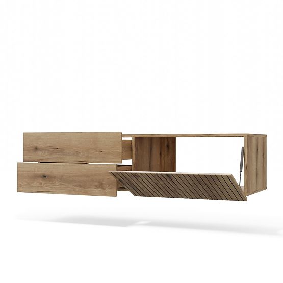 ARMADIETTO SOTTO LAVABO TIGO 1D2S ROVERE EVOKE 140 CM 2 CASSETTI PANNELLO FRONTALE SCANALATO SOSPESO