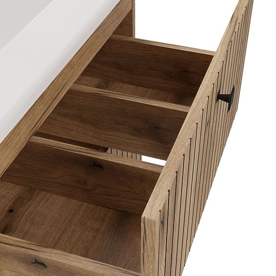 ARMADIETTO SOTTO LAVABO TIGO 60 2S ROVERE EVOKE 2 CASSETTI PANNELLO FRONTALE SCANALATO SOSPESO