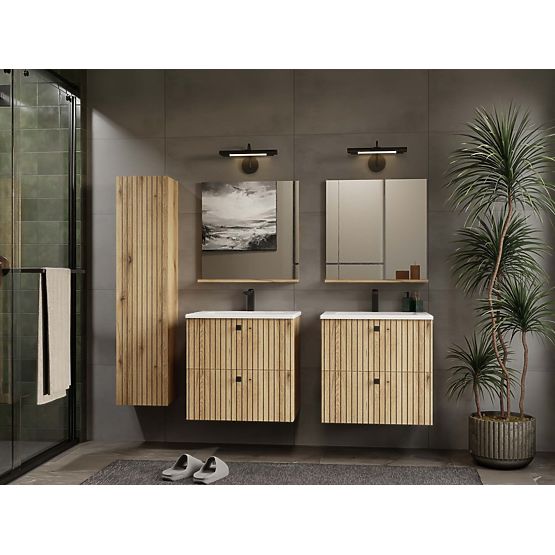 ARMADIETTO SOTTO LAVABO TIGO 60 2S ROVERE EVOKE 2 CASSETTI PANNELLO FRONTALE SCANALATO SOSPESO