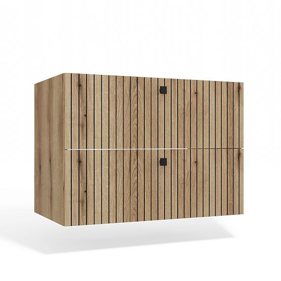 ARMADIETTO SOTTO LAVABO TIGO 80 2S ROVERE EVOKE 2 CASSETTI PANNELLO FRONTALE SCANALATO SOSPESO