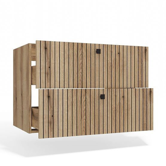 ARMADIETTO SOTTO LAVABO TIGO 80 2S ROVERE EVOKE 2 CASSETTI PANNELLO FRONTALE SCANALATO SOSPESO