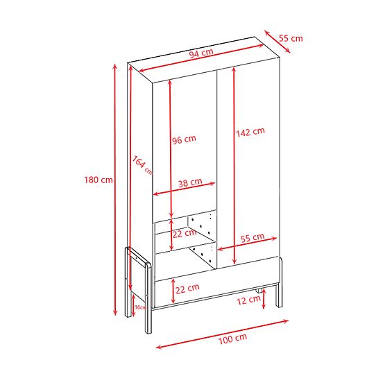 Armadio a due ante Viktor - bianco
