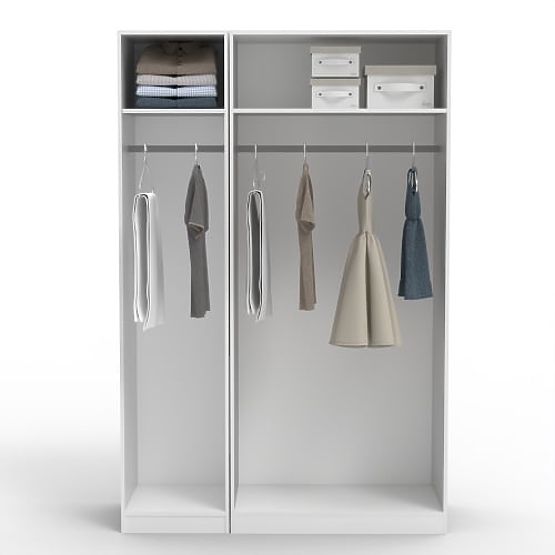 Armadio a tre ante Neroli, pannello ad arco, bianco