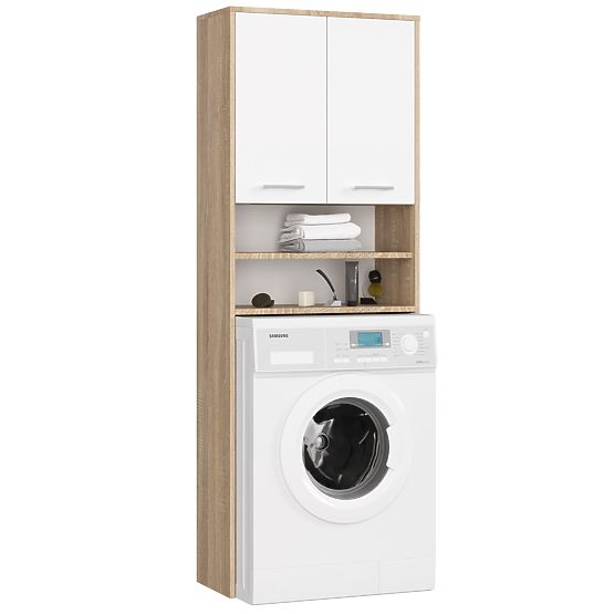 ARMADIO BAGNO FIN COLONNA 2D LAVATRICE SONOMA - BIANCO