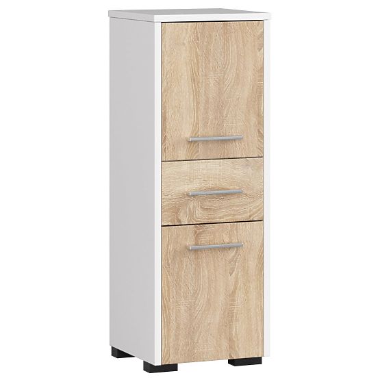 ARMADIO BAGNO FIN COLONNA 30 2D 1SZ 85cm PK BIANCO / SONOMA