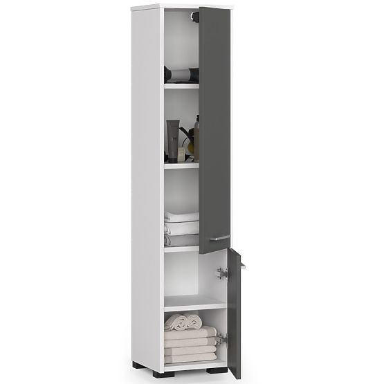 ARMADIO DA BAGNO FIN COLONNA 30 2D 140cm BIANCO / GRIGIO