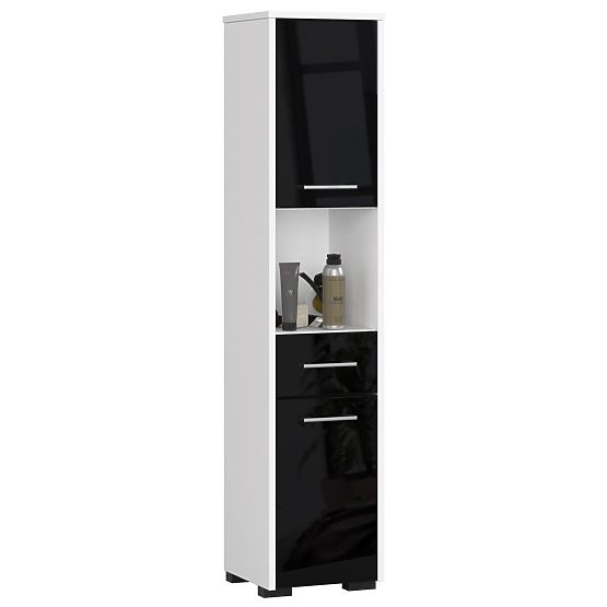 ARMADIO DA BAGNO FIN COLONNA 30 2D 1SZ 1W 140cm PK NERO LUCIDO