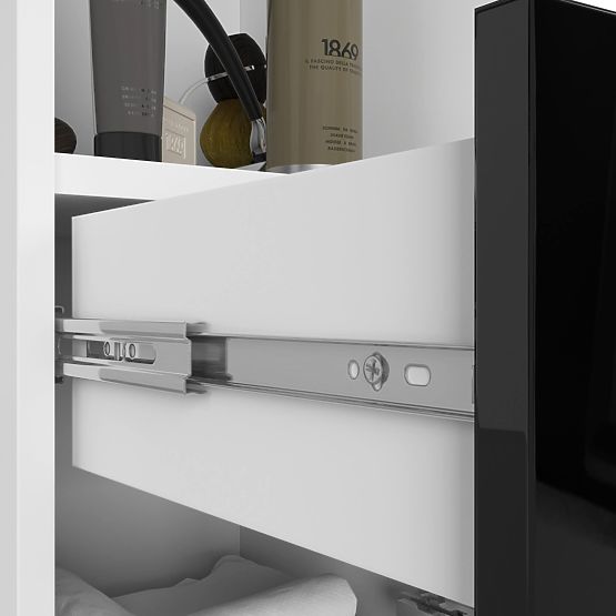 ARMADIO DA BAGNO FIN COLONNA 30 2D 1SZ 1W 140cm PK NERO LUCIDO