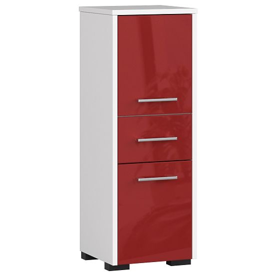 ARMADIO DA BAGNO FIN COLONNA 30 2D 1SZ 85cm LUCIDO ROSSO