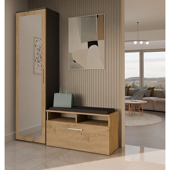 Armadio DUO ANTRACITE ROVERE ARTIGIANO