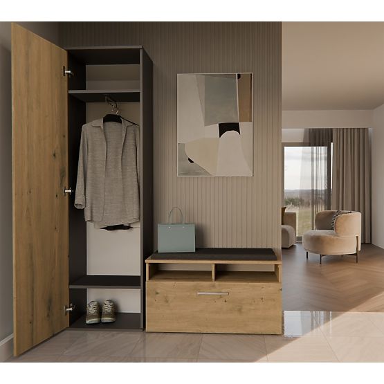 Armadio DUO ANTRACITE ROVERE ARTIGIANO