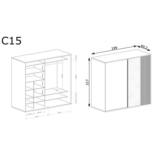 Armadio grande CALI con lamelle C15 artisan