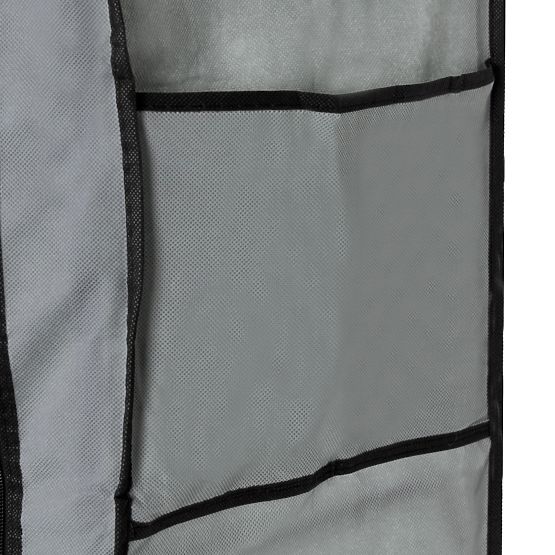 Armadio in tessuto con ripiani per vestiti e scarpe