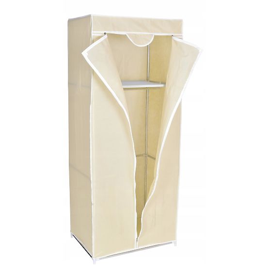 Armadio in tessuto con ripiano Fela - beige