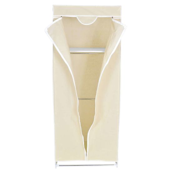 Armadio in tessuto con ripiano Fela - beige