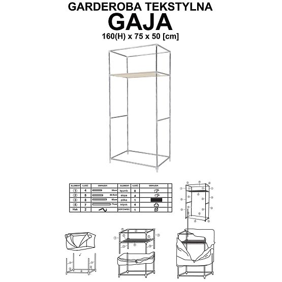 Armadio in tessuto Gaja Vitto - marrone