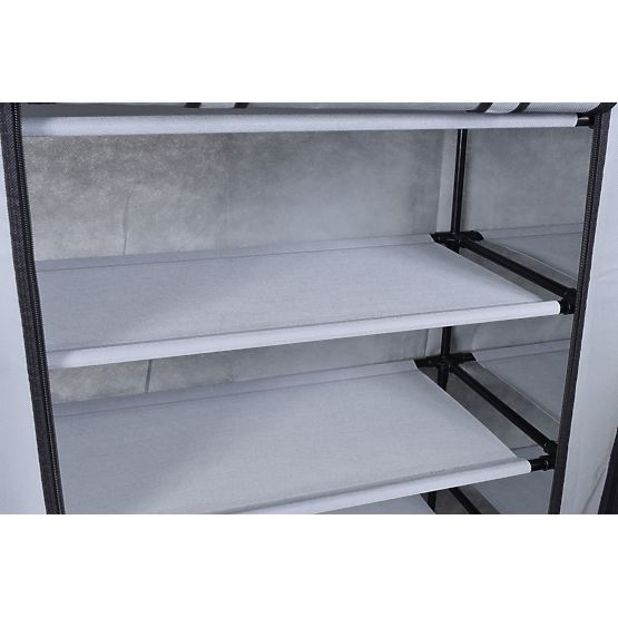 Armadio in tessuto per scarpe Gabi - grigio
