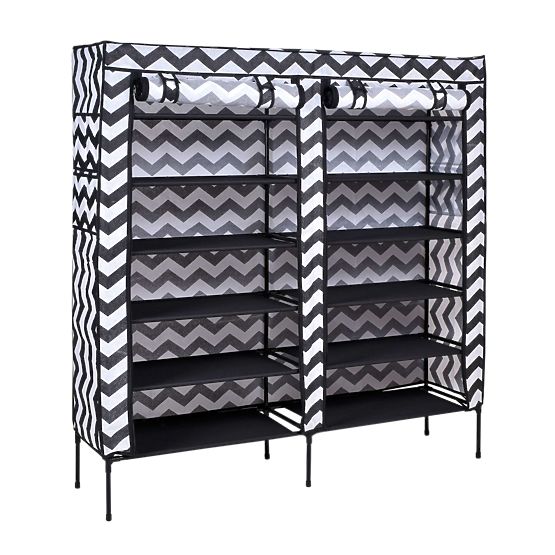 Armadio in tessuto per scarpe Gabi - zebra