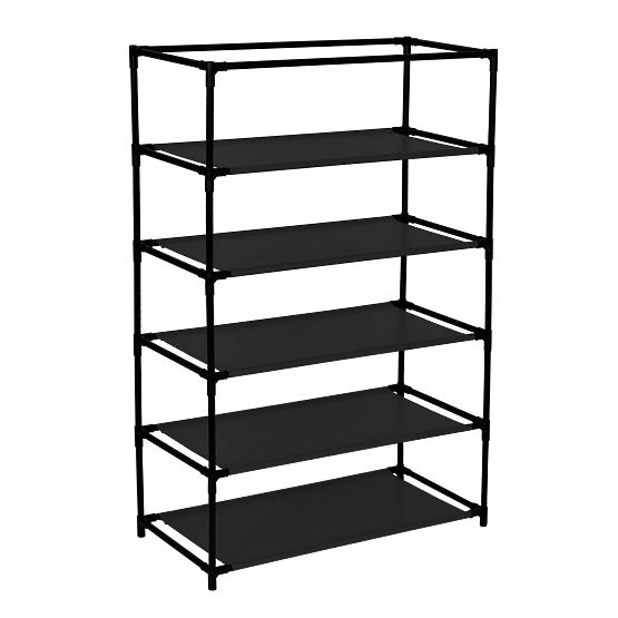 Armadio in tessuto per scarpe Mona marrone scuro