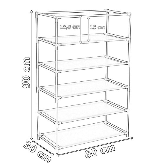 Armadio in tessuto per scarpe Mona marrone scuro