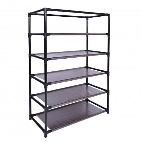 Armadio in tessuto per scarpe Vitto - marrone