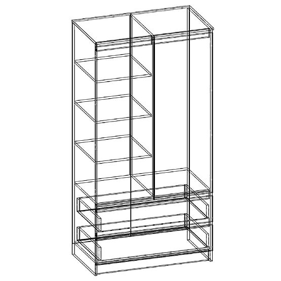 ARMADIO S90 2D 2SZ CLP PK SONOMA / BIANCO